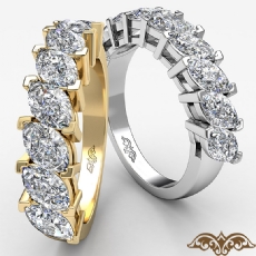 Marquise Cut Prong Set Diamond Half Wedding Band Womens Ring 14k White Gold 2Ct