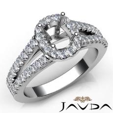Halo Prong Diamond Engagement Cushion Semi Mount Gorgeous Ring 14K W Gold 0.75Ct