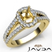 Halo Prong Diamond Engagement Cushion Semi Mount Gorgeous Ring Gold Y18k 0.75Ct