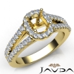 Halo Prong Diamond Engagement Cushion Semi Mount Gorgeous Ring 14k Yellow Gold 0.75Ct - javda.com 