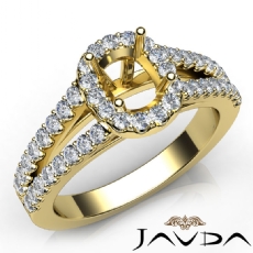 Halo Prong Diamond Engagement Cushion Semi Mount Gorgeous Ring 14k Gold Yellow  (0.75Ct. tw.)