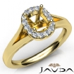 Cushion Diamond Engagement Semi Mount 14k Gold Yellow Halo Pave Setting Ring 0.2Ct