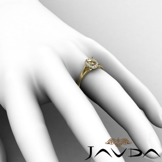 Cushion Diamond Engagement Semi Mount 14k Gold Yellow Halo Pave Setting Ring 0.2Ct