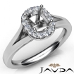 Cushion Diamond Engagement Semi Mount 14k White Gold Halo Pave Setting Ring 0.2Ct - javda.com 