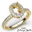 Halo Pave Setting Diamond Engagement 14k Yellow Gold Cushion Semi Mount Ring 0.5Ct - javda.com 