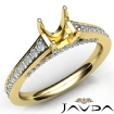 Diamond Engagement Cushion Cut Semi Mount Pave Setting Ring 14k Yellow Gold 0.75Ct - javda.com 