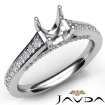 Diamond Engagement Cushion Cut Semi Mount Pave Setting Ring Platinum 950 0.75Ct - javda.com 