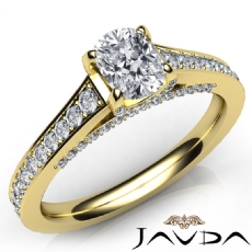 Pave Setting 4 Prong diamond Ring 14k Gold Yellow