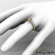 Pave Setting 4 Prong diamond Ring 14k Gold Yellow