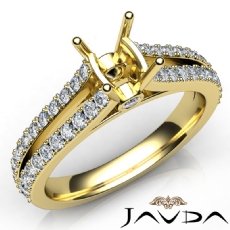 Diamond Engagement Split Shank Setting Cushion Semi Mount Ring 18k Gold Yellow  (0.65Ct. tw.)