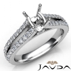 Diamond Engagement Split Shank Setting Cushion Semi Mount Ring 18k White Gold 0.65Ct - javda.com 