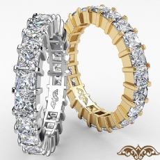 Wedding Band Womens Eternity Ring 14k Gold Yellow Prong Set Princess Diamond  (4Ct. tw.)