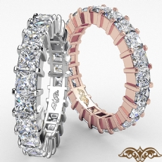 Wedding Band Womens Eternity Ring 14k Rose Gold Prong Set Princess Diamond  (4Ct. tw.)