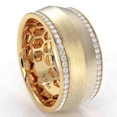 Knife Edge Diamond Eternity Men's Wedding Band 18k Gold Yellow 1.25 Ct. (1.25Ct. tw.)