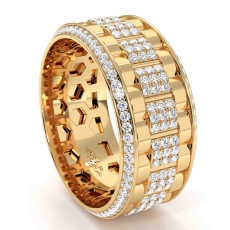 Chain Link Diamond Eternity Men's Wedding Band 18k Gold Yellow 1.50 Ct. (1.5Ct. tw.)