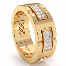 Matte Finish Diamond Eternity Men's Wedding Band In 18k Gold Yellow 0.90 Ct. (0.9Ct. tw.)