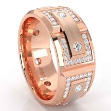 Pave Bezel Set Diamond Eternity Men's Wedding Band 14k Rose Gold 1.10 Ct. (1.1Ct. tw.)