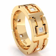 Bezel Set Princess Diamond Eternity Men's Wedding Band 18k Gold Yellow 0.50 Ct. (0.5Ct. tw.)