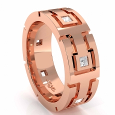 Bezel Set Princess Diamond Eternity Men's Wedding Band 14k Rose Gold 0.50 Ct. (0.5Ct. tw.)