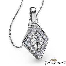 0.20Ct Kite Style Diamond Pendant Necklace In 14k White Gold 18 Inch Chain