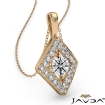 0.2Ct Kite Style Diamond Pendant Necklace In 14k Yellow Gold 18 Inch Chain - javda.com 