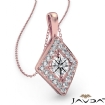 0.2Ct Kite Style Diamond Pendant Necklace In 14k Rose Gold 18 Inch Chain - javda.com 