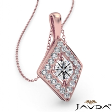 Kite Style Diamond Pendant Necklace In 18k Rose Gold 18 Inch Chain (0.2Ct. tw.)