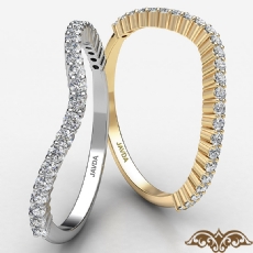 Prong Set Round Diamond Womens Curved Wedding Band In 14k White Gold 0.20 Ct