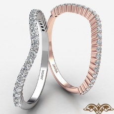 Prong Set Round Diamond Womens Curved Wedding Band In 14k Rose Gold  (0.2Ct. tw.)
