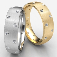 Bezel Diamond Matte Eternity Men's Wedding Band in 14k White Gold 0.20 Ct