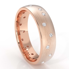 Men's Gypsy Set Diamond Matte Eternity Wedding Band in 14k Rose Gold  (0.25Ct. tw.)