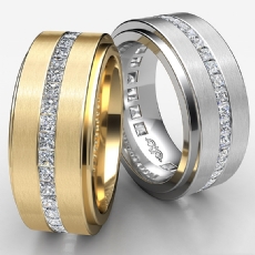 Channel Princess Diamond Eternity Men's Wedding Band in 14k Gold Yellow (1.7Ct. tw.)