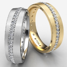 0.50 Ct Pave Diamond Eternity Men's Wedding Band Matte Finish 14k White Gold (0.5Ct. tw.)