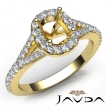 Diamond Engagement 18k Yellow Gold Halo Pave Setting Cushion Semi Mount Ring  0.5Ct - javda.com 