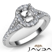 Diamond Engagement 18k White Gold Halo Pave Setting Cushion Semi Mount Ring  0.5Ct - javda.com 