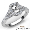 Diamond Engagement Platinum 950 Halo Pave Setting Cushion Semi Mount Ring  0.5Ct - javda.com 