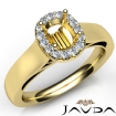 Cushion Diamond Engagement Halo Pave Setting Semi Mount Ring 14k Yellow Gold 0.2Ct - javda.com 