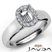 Cushion Diamond Engagement Halo Pave Setting Semi Mount Ring 14k Gold White 0.2Ct