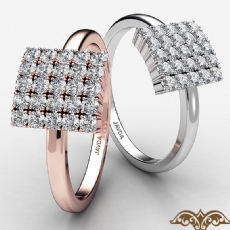 Square Cluster Round Diamond Women's Fashion Diamond Ring 14k Rose Gold  (0.31Ct. tw.)