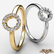 Open Circle Karma Round Diamond Women's Fashion Ring 14k Gold Yellow  (0.1Ct. tw.)