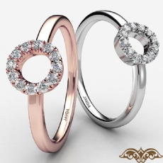 Open Circle Karma Round Diamond Women's Fashion Ring 18k Rose Gold  (0.1Ct. tw.)