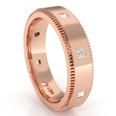 Princess Bezel Set Diamond Eternity Men's Wedding Band 14k Rose Gold  (0.4Ct. tw.)