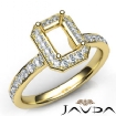 Diamond Engagement Halo Pave Setting Emerald Semi Mount Ring 18k Gold Yellow 0.45Ct