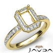 Diamond Engagement Halo Pave Setting Emerald Semi Mount Ring 18k Yellow Gold 0.45Ct - javda.com 