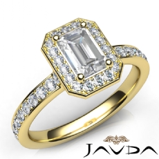 Tall Cathedral Halo Micropave diamond Ring 18k Gold Yellow