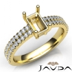 U Cut Prong Setting Diamond Engagement Emerald Semi Mount Ring 14k Yellow Gold 0.5Ct - javda.com 
