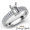 U Cut Prong Setting Diamond Engagement Emerald Semi Mount Ring 18k White Gold 0.5Ct - javda.com 