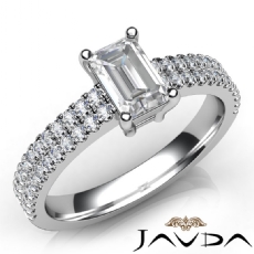 Scalloped Pave Side Stone diamond Ring Platinum 950