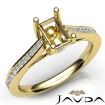 Channel Setting Diamond Engagement Emerald Semi Mount Ring 18k Yellow Gold 0.3Ct - javda.com 