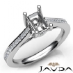 Channel Setting Diamond Engagement Emerald Semi Mount Ring 14K White Gold 0.30Ct